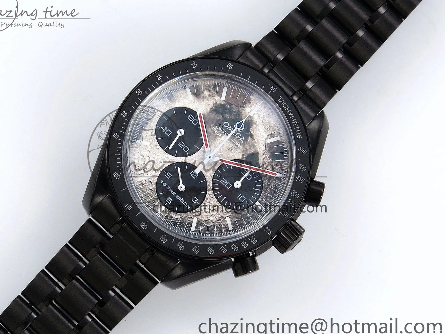 0413 Speedmaster Black Benom PVD Moon RMF Best Edition on PVD Bracelet Lemania HW WrinkleFree 7727